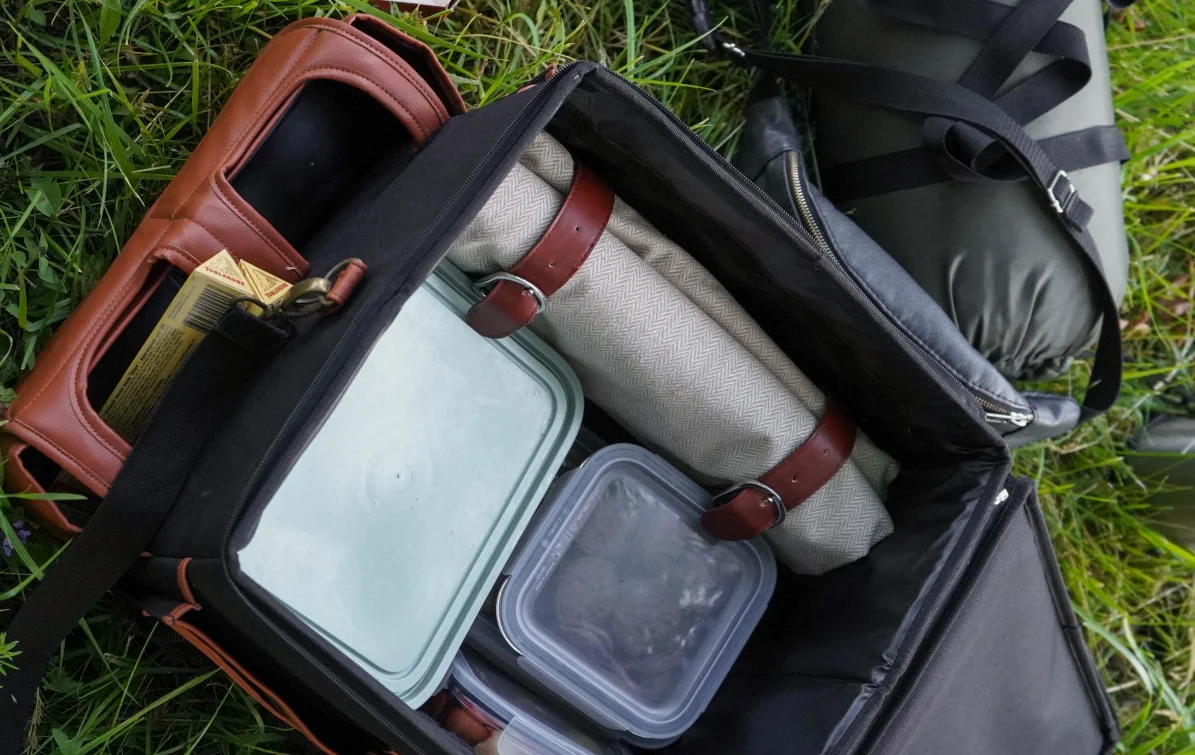 picnic blanket with bag